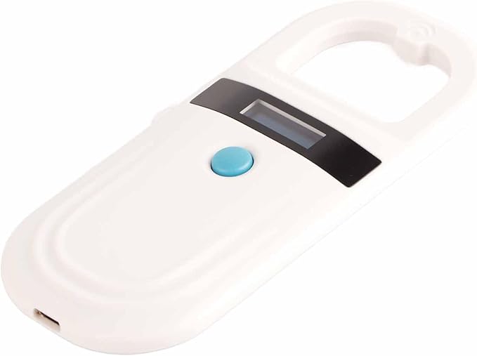 Pet Tag Scanner Microchip Reader Rechargeable OLED Display Animal Chip ID Scanner USB Interface, FDXB and EMID Microchip Reader, Suitable for Railway Detection, Includes User Manual