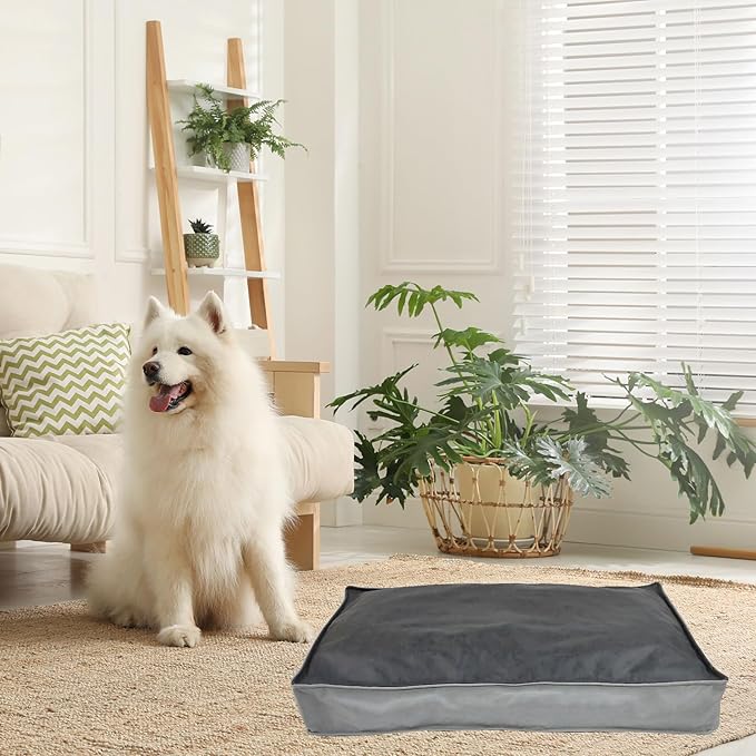 Dog Bed Cover, Comfortable and Quiet Dog Bed Covers for Pet Mat Bed,Washable Removable Cover,Faux Leather Pet Nest, 44" L x 32" W x 4" H,Cover Only