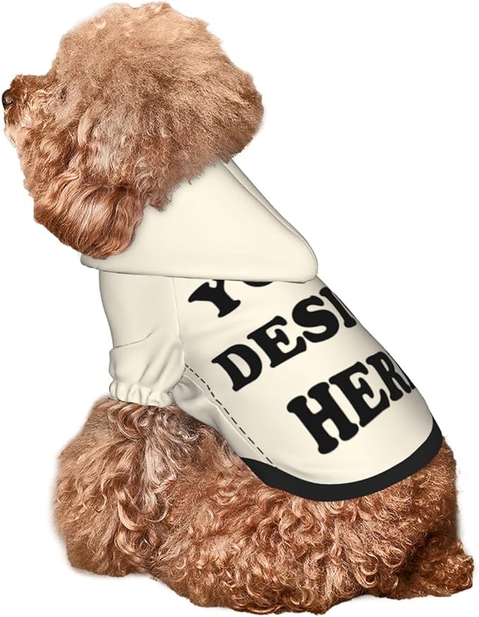 Dog Clothes, Custom Dog Hooded Sweatshirt, Personalized Pet Costume Robe Shirt with Text/Image/Club Name/Pet Shop Logo for Small Medium Large Dogs and Cats, CreamYellow, XS