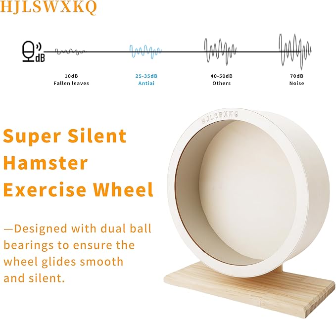 9.0 in Hamster Silent Exercise Wheel – Wooden Hamster Wheel with Removable Washable Track, Quiet Wheel for Gerbils, Mice, Small Pets – Prevents Boredom Depression (9.0in)