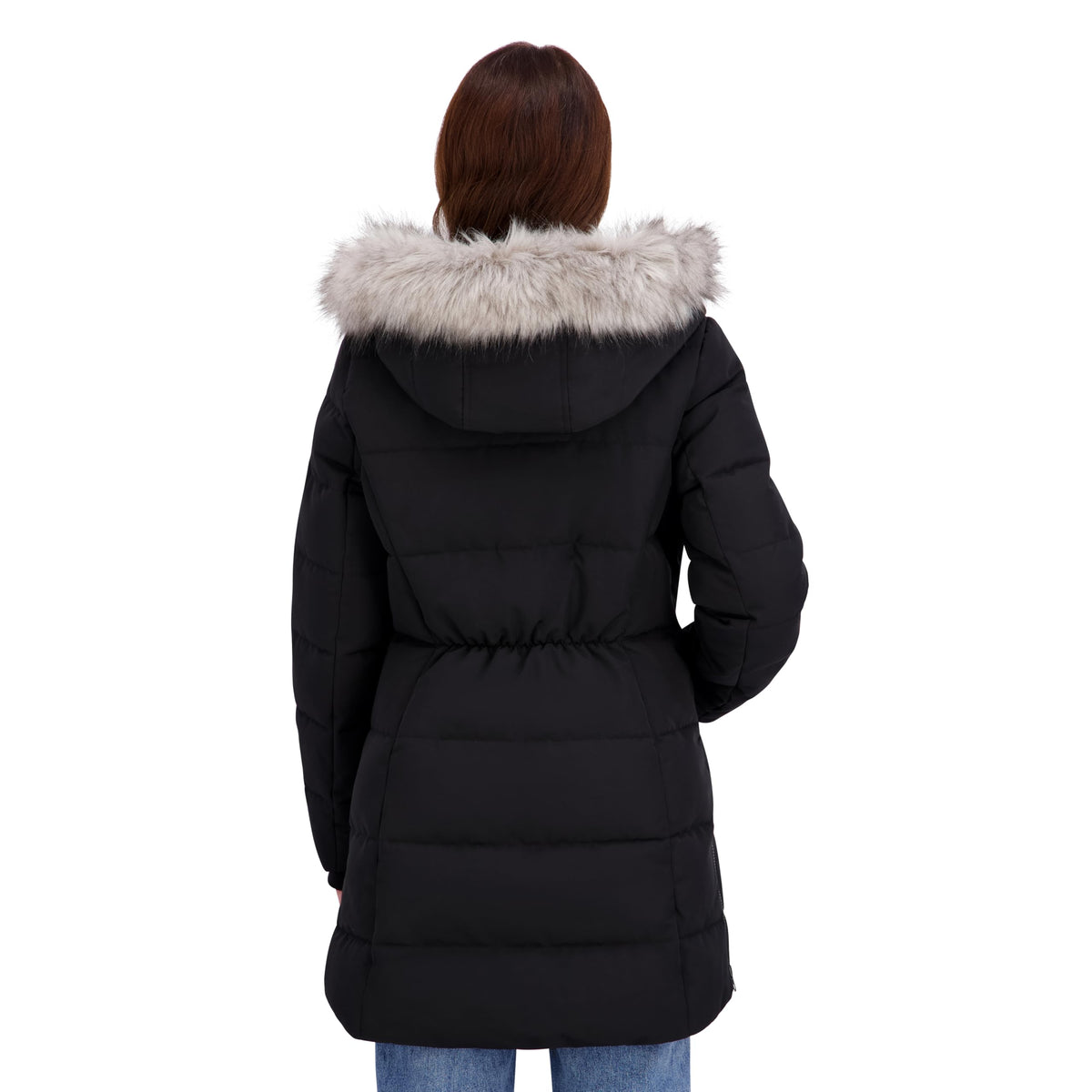 Nautica Women's Heavyweight Puffer Jacket-Faux Fur-Lined Hood Wind & Water-Resistant Winter Coat, Black, X-Large