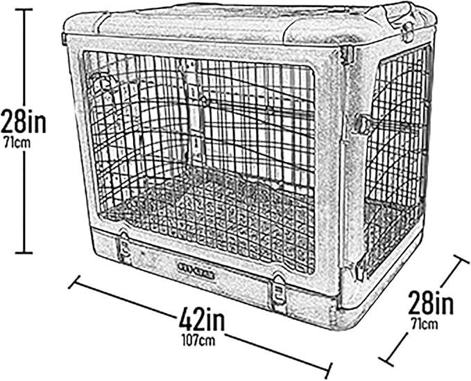 Pet Gear “The Other Door” 4 Door Steel Crate for Dogs/Cats with Removable Tray, Sea Salt, 42 Inch