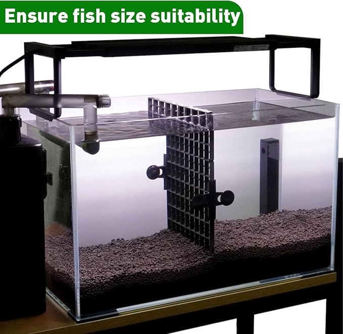 LINLAN 8 Pieces 5.9x11.8in (15X30cm) Aquarium Grid Plastic, Fish Tank Divider, Egg Crate for DIY Filtration and Bottom Protection in Aquascaping (Black-No Accessories)