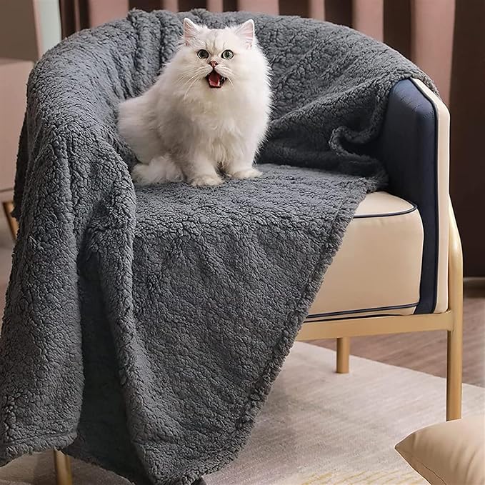 Pet Blankets for Couch Sofa Bed Dog Blankets Reversible Cat Blanket Soft Furniture Protector Cover for Small Medium Large Dogs Cats, Orange, 39 x 47 inches