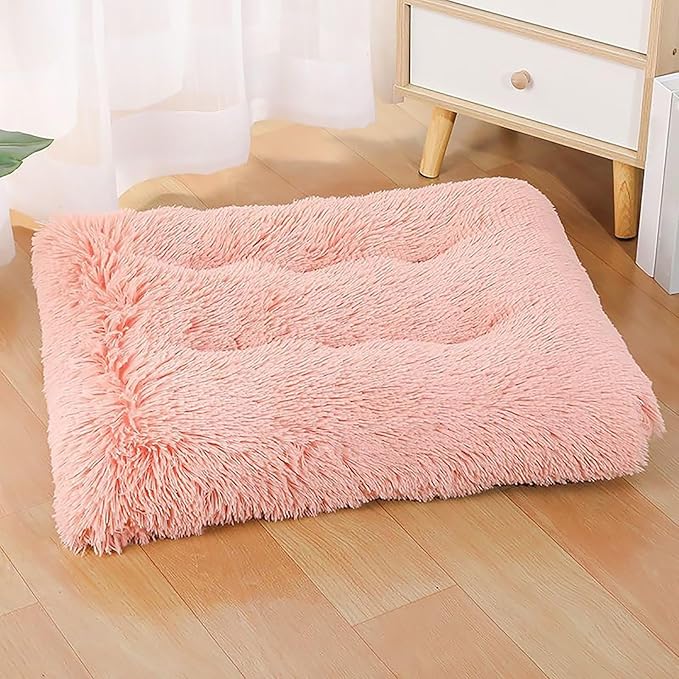 Dog Crate Mat, Dog Bed for Large Dogs, Comfy Fluffy Kennel Pad Anti-Slip for Dog beds & Furniture, Quilted Dog Bed for Pets for Medium/Small Dogs Cats (Color : Yellow, Size : 43x29)