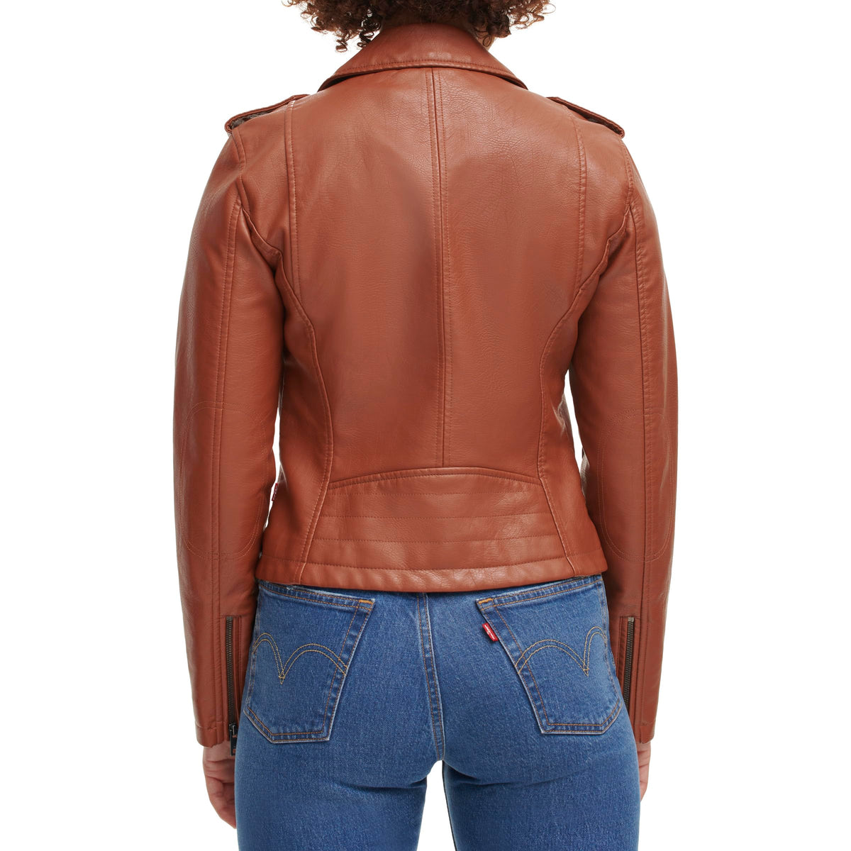 Levi's Women's Faux Leather Jacket, Camel Brown, X-Small
