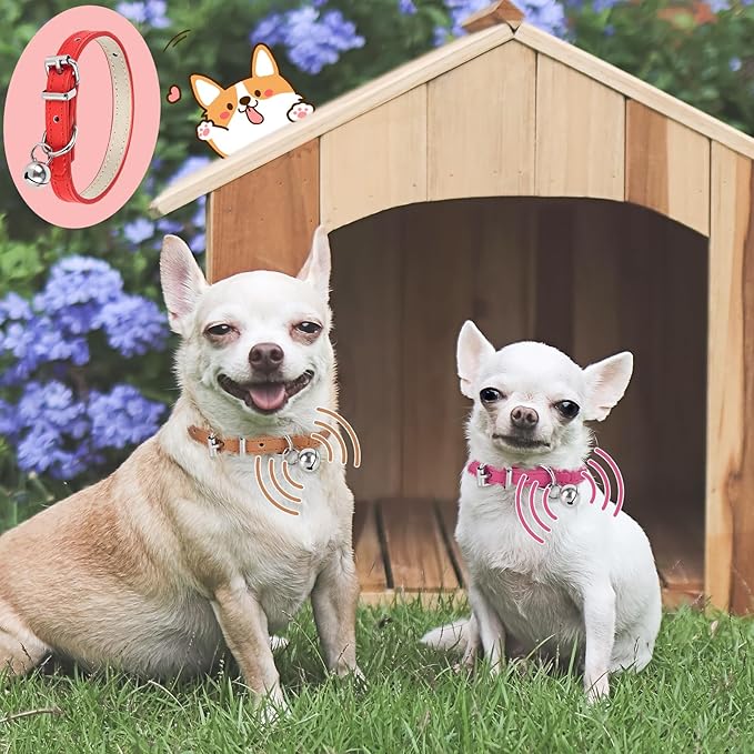 XS Dog Collar for Teacup Adjustable Teacup Dog Collar for Small Medium Large Dogs 3/8 inch Width (Pink, XS)