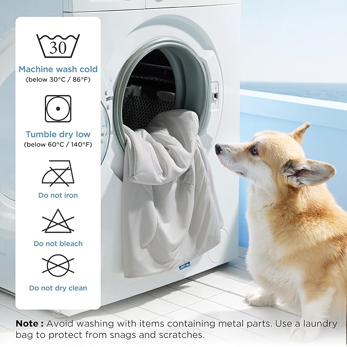 Bedsure Cooling Blanket for Large Dogs with Breathable Air-Core Fill Q-MAX>0.4 - Lightweight Pet Cat Throw Cold Blanket Washable for Summer,Soft Dog Cooling Mat for Couch Bed, Pearl Grey, 50x60