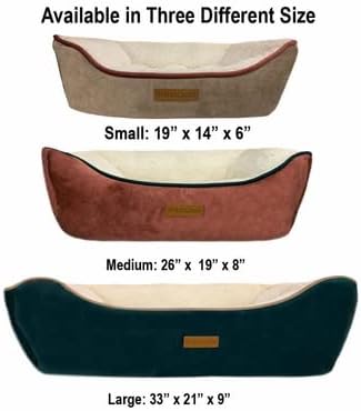 Otis & Claude Hi-Tech Cashmere Pet Bed Brown – Soft Calming Bed for Small Dogs & Cats, Washable Indoor Anxiety Pet Bed, Cozy Nest Puppy Bed, Small Dog Bed 48" x 41"