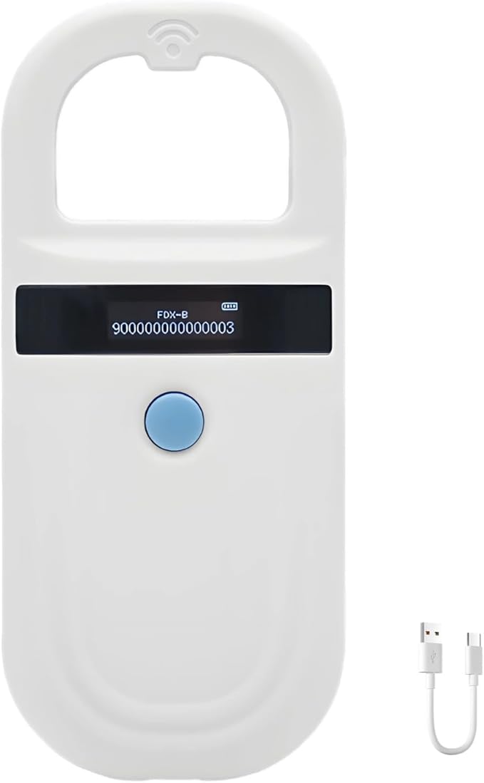 Pet Microchip Scanner, Handheld 134.2Khz Reader, Emid Fdx-B Compatible, 0-15 Cm Read, OLED