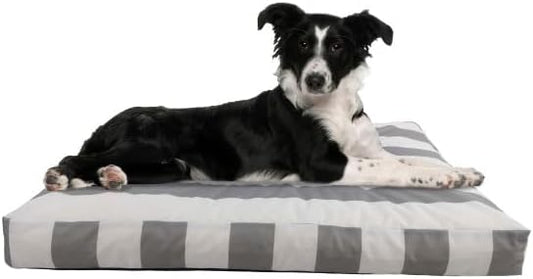 Dog Bed - Indoor/Outdoor Pet Bed with Removable Washable Cover and Non-Slip Bottom - 36in Medium Pet Mat for Dogs up to 70lbs - Water-Resistant Dog Mat by PETMAKER (Gray)