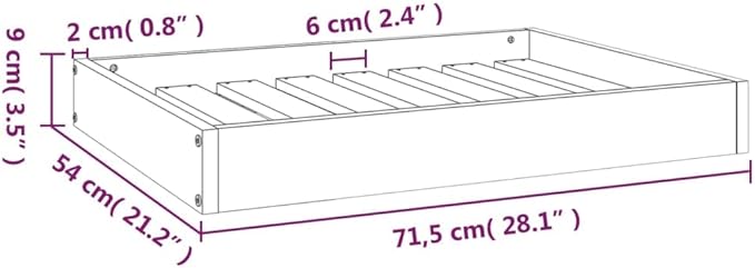 Dog Bed Frame for Small Dogs, Solid Pine Wood Elevated Pet Bed, Modern Minimalist Rectangular Wood Pet Sleeping Platform, 28.1 x 21.3 Inches, White