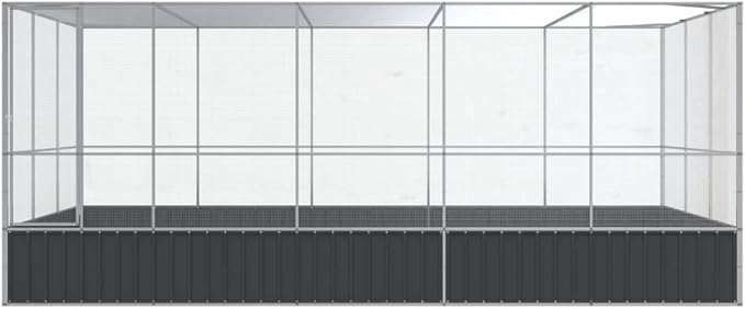 Steel Aviary with Extension, Large Flight King Bird Cage for Cockatiels African Grey Quaker Amazon Sun Parakeets Green Cheek Conures Pigeons Parrot Bird Cage, 203.9"x120.9"x83.5",-85