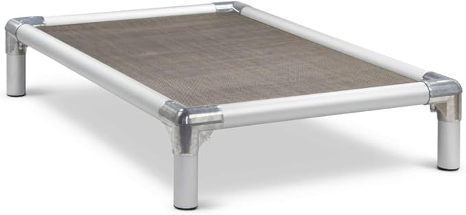 Kuranda Chewproof Elevated Pet Bed - Silver Aluminum - 25" x 18" - Sunsure Textilene - Sierra