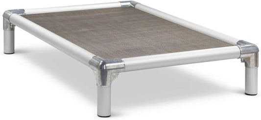 Kuranda Chewproof Elevated Pet Bed - Silver Aluminum - 35" x 23" - Sunsure Textilene - Sierra
