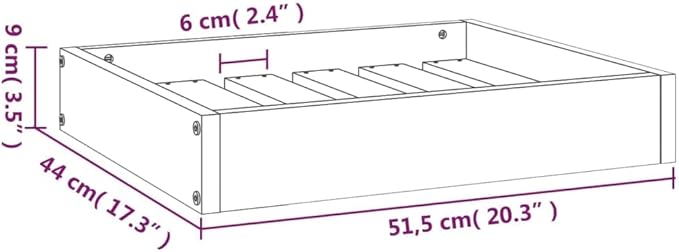 Minimalist Solid Pine Wood Dog Bed for Small Breed Pets, Durable Rectangular Frame 20.3 x 17.3 x 3.5 Inches, Modern Pet-Friendly Furniture with Easy Assembly for Indoor