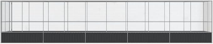 Large Bird Aviary with Extension, Outdoor Galvanized Steel Bird Cage, Galvanized Steel Outdoor Bird Aviary, Mesh Fence Bird House for Small Animals, 409.1"x81.5"x83.5"