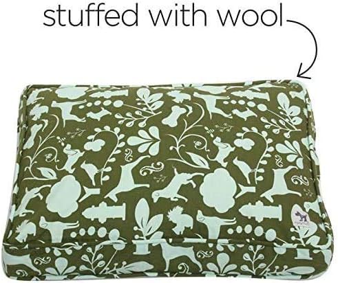 Molly Mutt Sheepy Wool Crate Mat - 100% Cotton Canvas Cover with Temperature-Regulating 100% Natural Wool-Filled Insert Dog Bed-Soft & Supportive Wool-Filled Bed - (30"x21"x2.5", Amarillo by Morning)