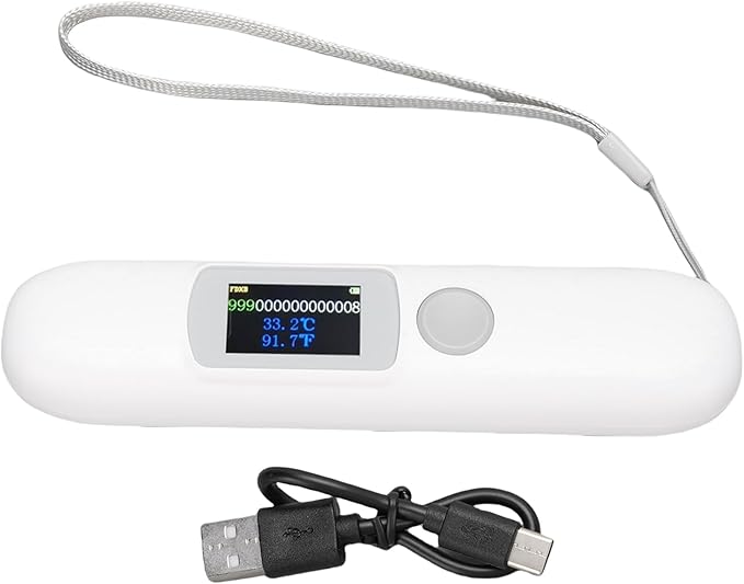 Pet Microchip Scanner, Animal Microchip Reader with 1.14 Inch Color Screen, ISO 11784/11785 FDXB Chip, Temperature Display, for Pet Management