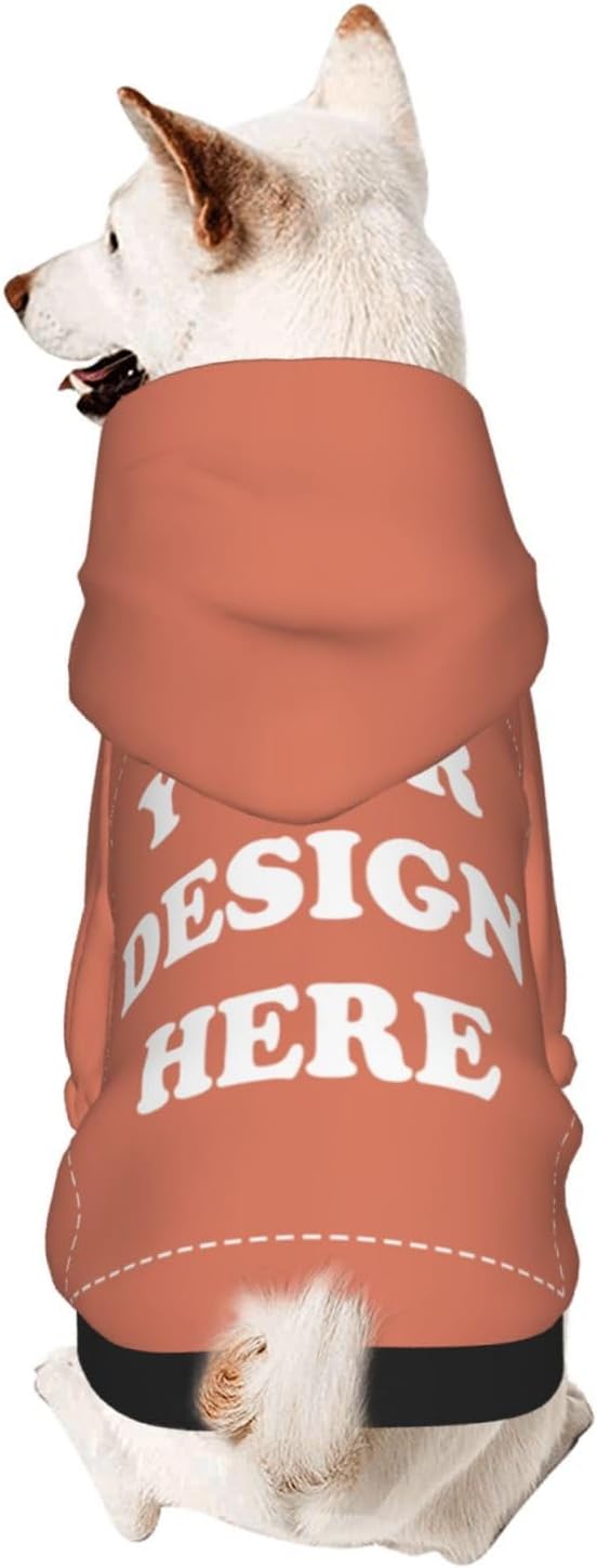 Dog Costume, Custom Dog Hoodie, Dog Name Costume Holiday Pet Pajamas Outfit, Personalized Pet Coat Costumes for Small Medium Large Dogs and Cats for Winter, Coral, L