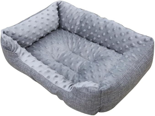 Large Dog Bed with Non-Slip Bottom, Waterproof Orthopedic Cushion, Machine Washable Rectangle Pet Mat - Thick Cozy Bed for Big Dogs(15.75''X3.94''X11.81'',Gray)