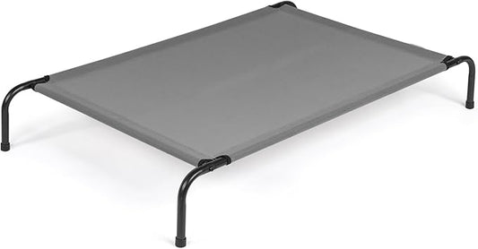 Cooling Elevated Dog Bed Raised Outdoor Dog Cot for Large Dogs,Cooling Pet Cots Bed, Frame with Washable Cooling Breathable Mesh Anti-Slip Feet, Indoor and Outdoor Pet Bed, 50 Inches Light Gray