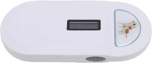 Pet Chip ID Scanner, Animal Tag Scanner with High Brightness Display, 800mAh Rechargeable Battery for FDX B & EMID Animal Management (White)