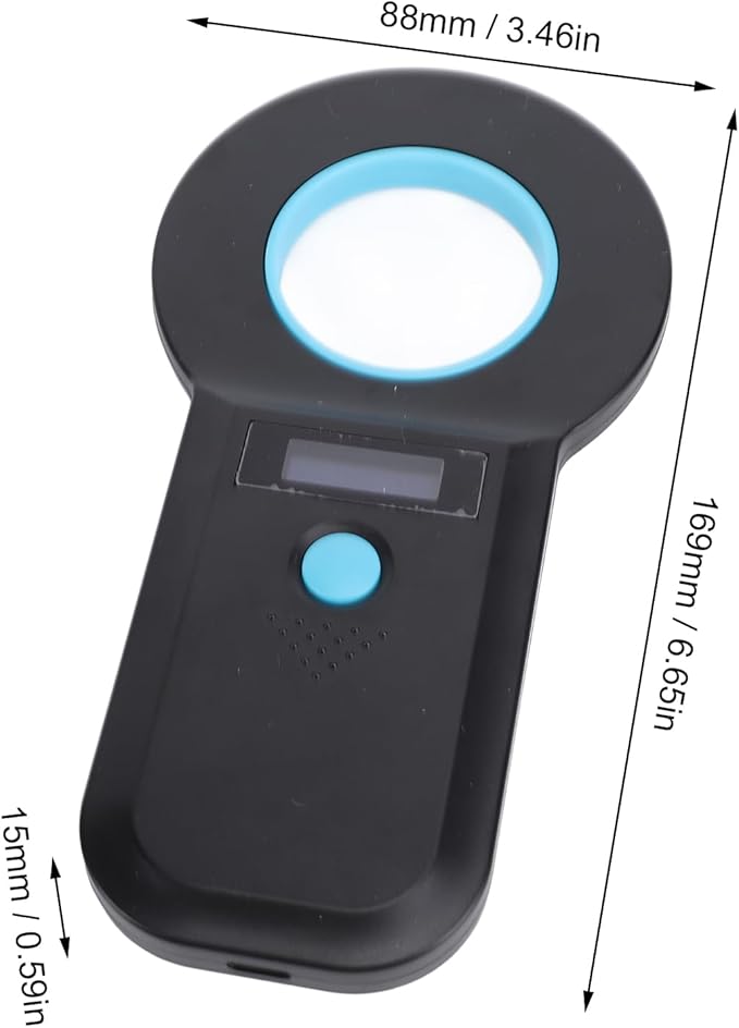 Zunate Portable Handheld Pet Microchip Scanner, Bluetooth & USBC Animal Chip Reader with 128 Data Storage, Supports EMID FDXB ISO11784/85, Fast <100ms Reading