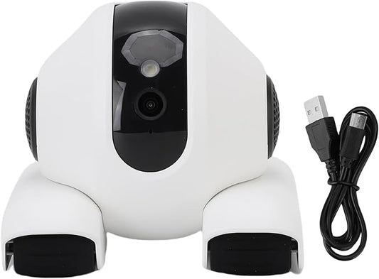Pet Camera, 1920x1080 HD 2 Way Talk Motion Detection Auto Cruise 360 Rotation, with 6 Actions 8 Sounds for Cats and Dogs, APP Control Storage Indoor Security Camera (32G)