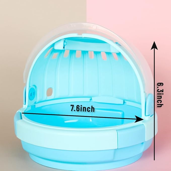 Bird Carrier with Handle - Parrot Carrier Lightweight Portable Pets Suitcase Transparent Breathable Cage for Small and Medium Birds Parrots Parakeet Cockatiels Conure Birds Accessories (Blue Haze)