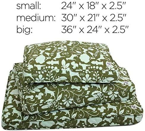 Molly Mutt Sheepy Wool-Filled Crate Pad, GOTS-Certified 100% Organic Cotton Canvas Cover with Soft 100% Natural Wool Insert, Ideal for Dog Bed or Kennel, Amarillo by Morning, 54" x 37" x 2.5"