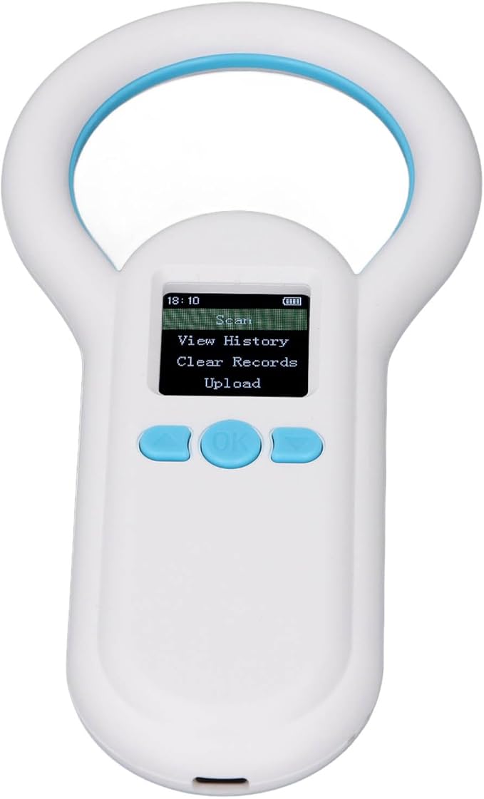 Pet Microchip Scanner, 134.2Khz USB2.0 Bluetooth 5.0 Animal Chip ID Tag Scanner Reader with 1.44 Inch TFT Screen & 500 Data Storage, for ISO 11784/11785 FDX B and ID64