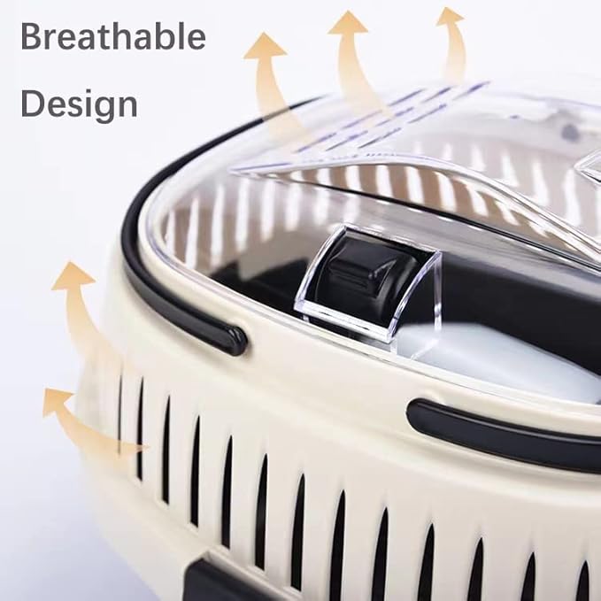 KAMEIOU Sky Blue Travel Small Animal Hamster Hedgehog Guinea Pig Cage Carrier for Hamster Hedgehog Ferret Guinea Pig Carrier Travel Cage with Handle Breathable Small Animal Guinea Pig Car Cage Carrier