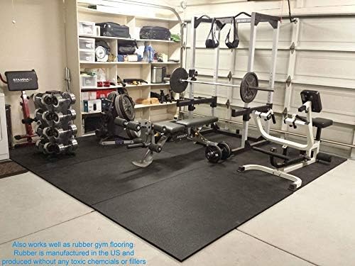 American Floor Mats - Heavy Duty Stall Tiles for Stable/Horse - Thick, Durable Rubber Flooring - Solid Black 10' x 16' Set, 3/4" Thick (40 Tiles Total)