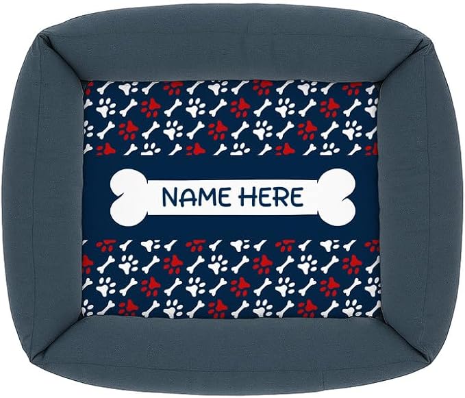 Ships Next Day, Made in USA - Customizable Dog Bed - Personalized Pet Cushion with Design Choice & Add Pet's Name - 3 Sizes - Unique Gift for Puppy or Dog Lovers (23.5x20 Inches)