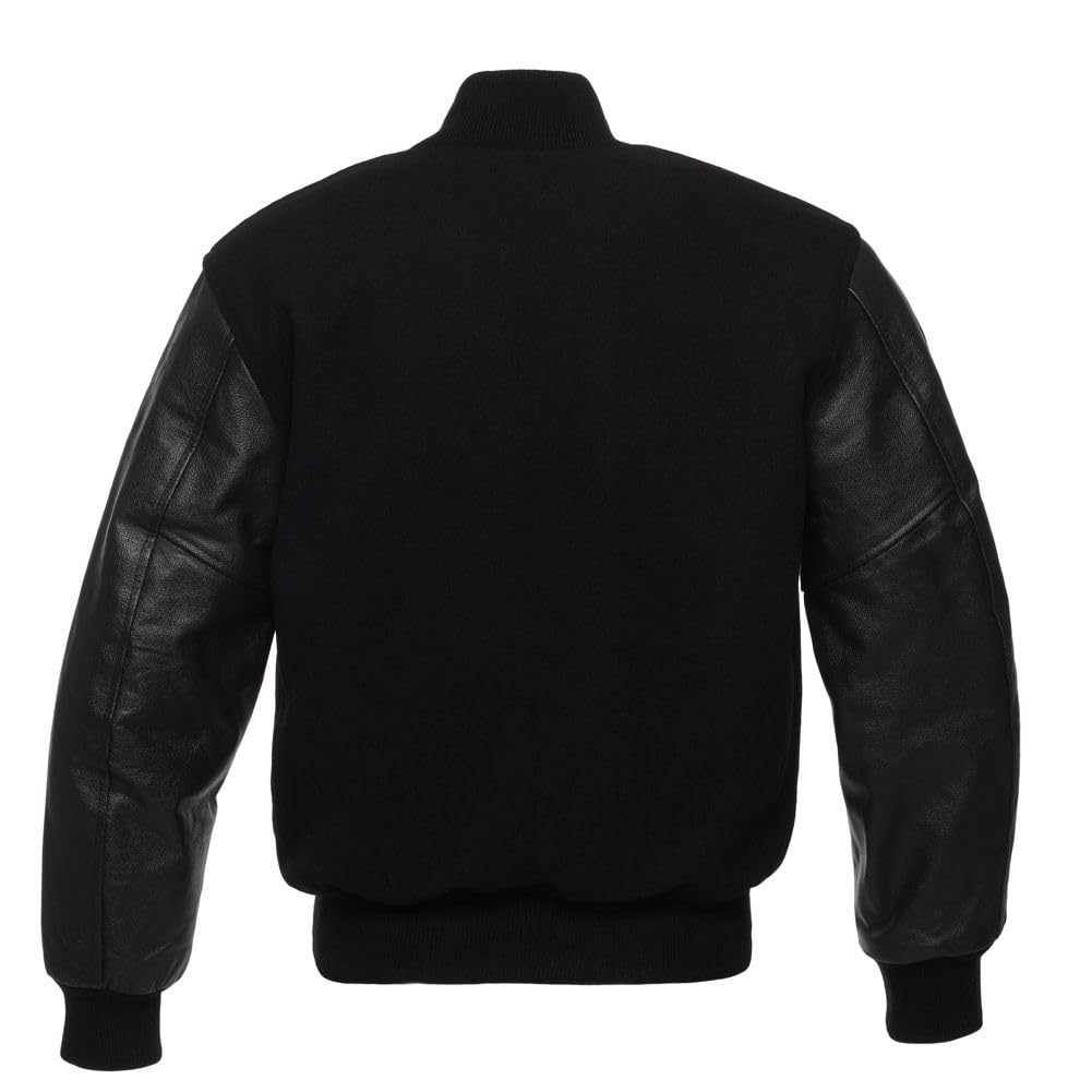 Mount Helicon Two-Tone Leather Baseball Varsity Jacket for Men - Premium Quality and Unique Design (US, Alpha, XX-Large, Regular, Regular)