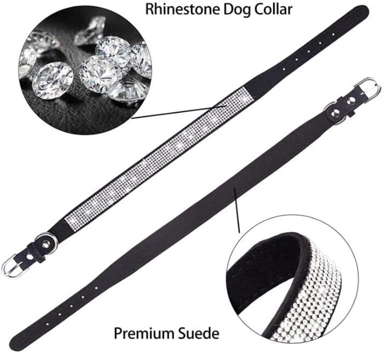 Rhinestone Dog Collar for Small Dogs, Bling Diamond Fancy Crystal Glitter Pretty Jewel Pet Puppy Collars for XXS XS Small Medium Large Breed Girl Dogs Female Cats Kitten, Red XL
