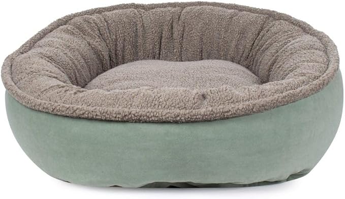 CAROLINA PET COMPANY Microfiber & Tipped Berber Comfy Cup Dog Bed - Tan, M