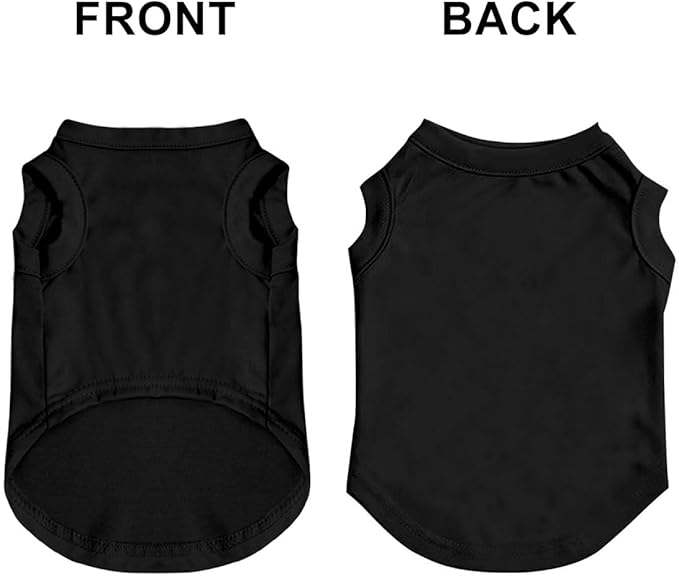 Customized Dog Shirt Custom Pet Clothes T Shirts for Small to Large Dogs Design Image Logo Text Outfits for Puppy Cat Personalized Breathable Sleeveless Pullover All-Black, XXL