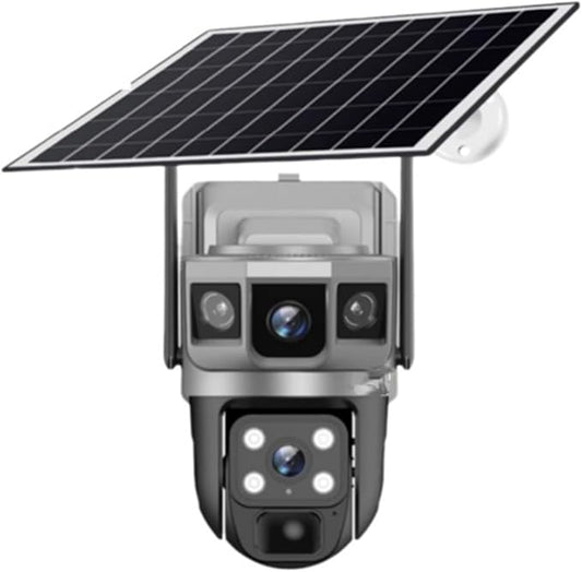 for Outdoor Camera Battery CCTV Monitor 4G SIM Card Network IP Security Pet Camera Motion Detection 3 Screen PTZ Camera(4G CCTV No Card)