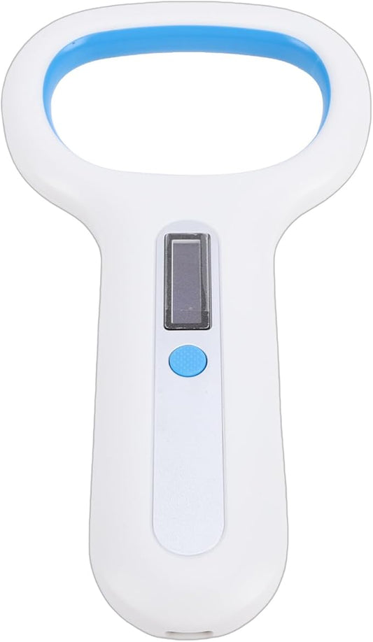 GLOGLOW Pet Microchip Scanner, Rechargeable Reader for Dogs and Cats with OLED Display and Connectivity for Vet Professionals Landscape Aquaculture (White)