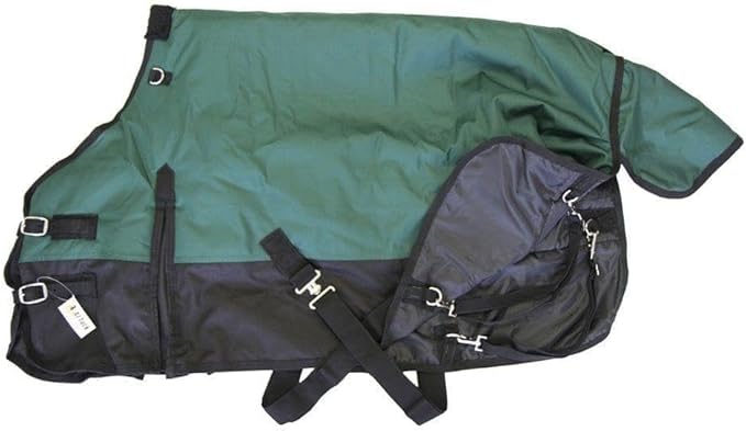 AJ Tack 1200D Waterproof Winter Pony Blanket - 300g Heavyweight Turnout with Fleece Collar, Shoulder Gussets & Tail Flap - Turquoise 58"