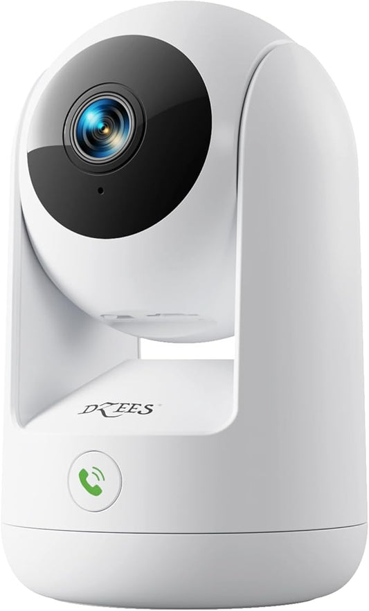 Dzees 5G/2.4G WiFi Indoor Security Camera Pet Camera No Subscription, 2K 360° WiFi Cameras, Wired Dog Pet Camera with Phone App, MagicPix Night Vision, Calls, 2-Way Audio, 24/7, Motion Tracking