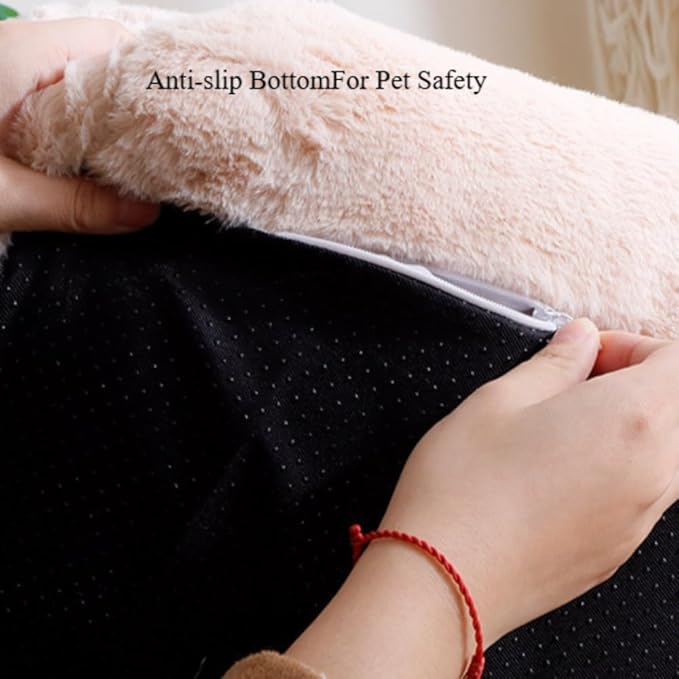 Soft Fluffy Self-Warming Cat Bed | Washable Pet Sofa for Indoor Cats & Small Dogs | Cute Princess-Inspired Kitten Couch & Puppy Bed(Pink,21.65''*14.96''*7.09'')