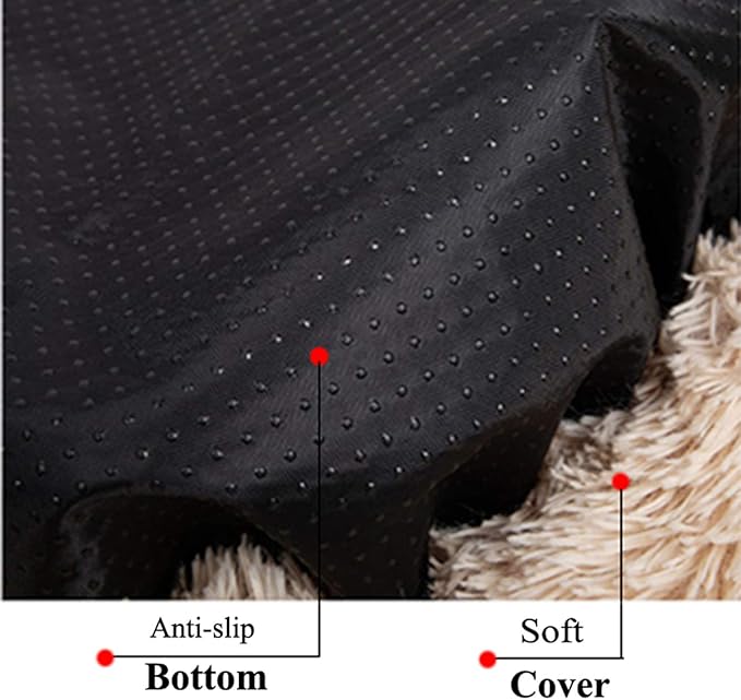 huraty Plush Dog Bed for Small Medium Dogs, Fluffy Donut Round Pet Cat Beds, Anti-Slip & Anti-Anxiety, 24 Inch for Puppy and Kitties, Gold, M