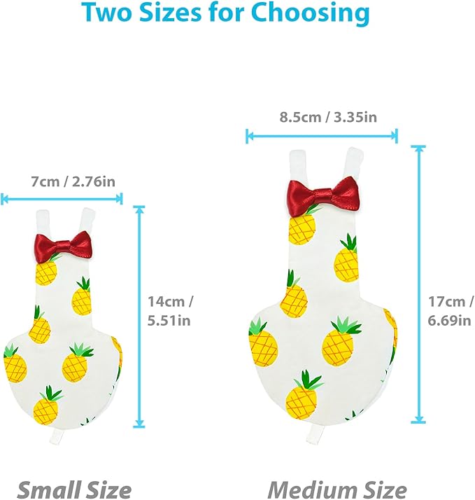 UKJENT Bird Diaper Protective Parrot Nappy - 4 Pack, Reusable Flight Suit with Waterproof Inner Layer, Washable Cute Urine Wet Suit for Parakeet Cockatiel Mini Macaw Budgie Canary(M)