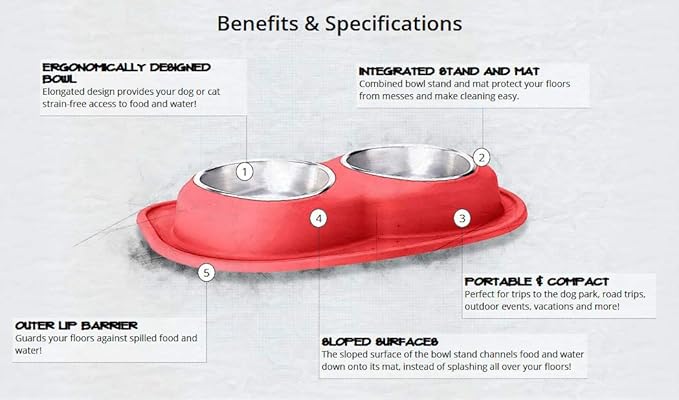 WeatherTech Double Low Pet Feeding System w/Plastic Dog/Cat Bowls - 8 oz (1 Cup) Dark Grey (PDL0801DG)