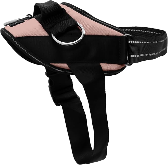 ShawnCo Essential Dog Harness, No-Pull Pet Vest with 3 Leash Clips, No Choke, Reflective, Adjustable and Padded, for Easy Walking and Training for Small, Medium and Large Dogs (Rose Gold, Medium)