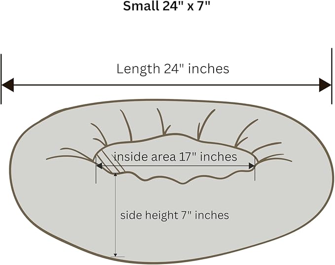 Organic Cotton Canvas Dog Bed: Removable Cover, Natural Fill - Made in USA (Tan, Small 24" x 7" inches)