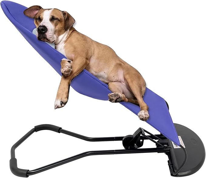 Pet Rocking Chair for Small Dogs & Cats, Portable Foldable Pet Rocker with 3-Level Height Adjustment & 33lbs Capacity, Washable Breathable Indoor/Outdoor Fur Baby Bouncer Bed (Purple)